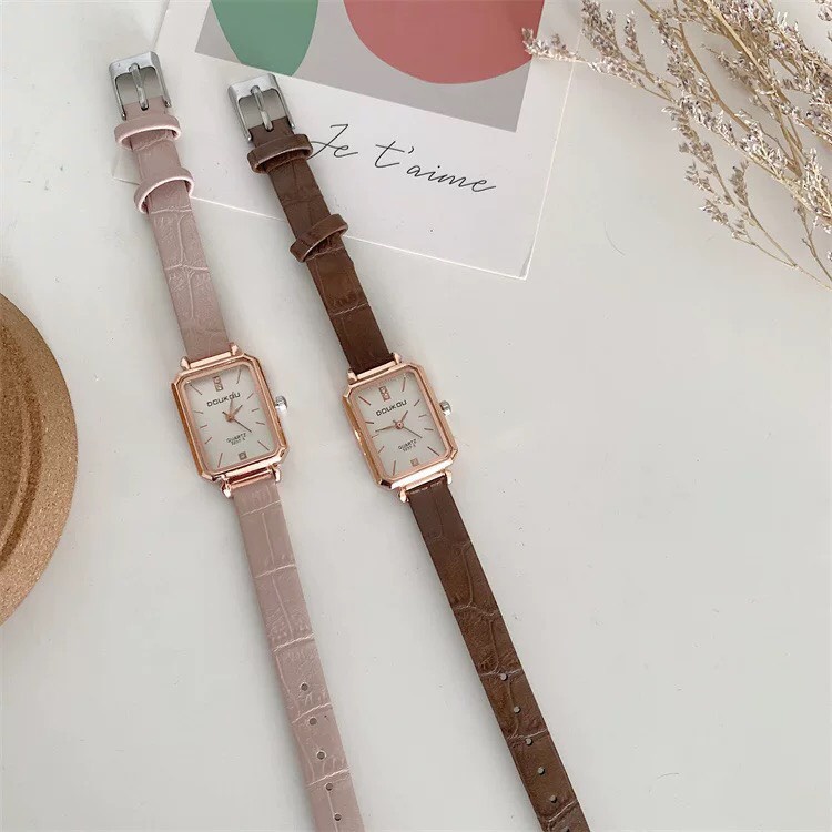 Đồng hồ nữ LaCy Watch đồng hồ đeo tay dây da mặt chữ nhật vạch số style retro DHDK0001 | BigBuy360 - bigbuy360.vn