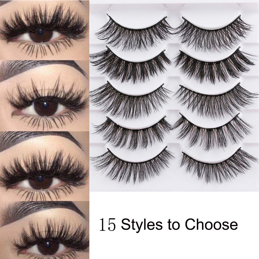 CACTU Cruelty-Free 3D Faux Mink Hair Professional Natural Long False Eyelashes Eye Makeup Tools Beauty Makeup Reusable Full Strips Fashion Handmade Wispy Fluffy