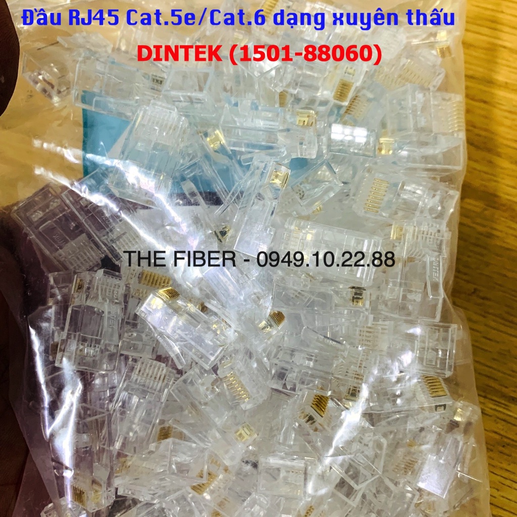 Đầu mạng xuyên thấu DINTEK ezi-PLUG RJ45 (1501-88060) - 100 Đầu/ Bịch