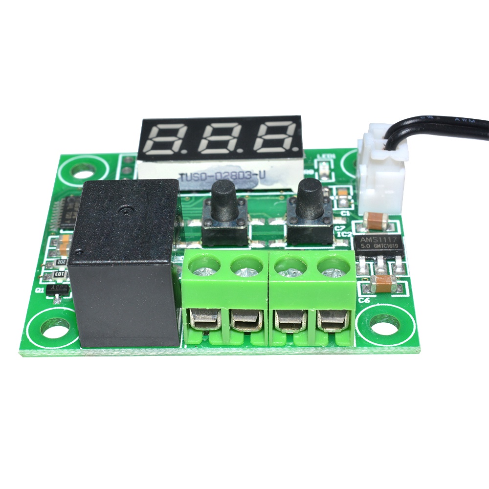 AIDEEPEN Công Tắc Cảm Biến Nhiệt Độ Và Độ Ẩm Kỹ Thuật Số Màu Đỏ W1209 50-110°C DC 24V Với Đầu Dò