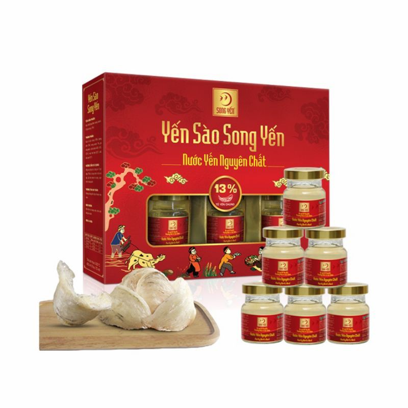 Hộp 6 lọ Yến Sào Song Yến - Nước yến nguyên chất