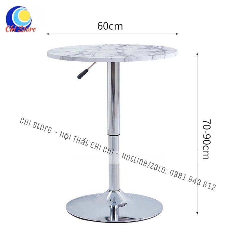 Bàn Tròn Xoay 360 Độ Điều Chỉnh Độ Cao 70-90cm, Bàn Để Quầy Lễ Tân