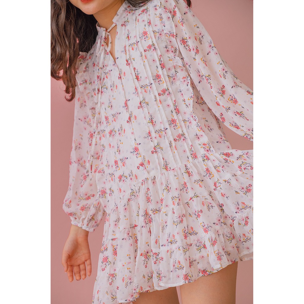 Naked by V - Váy voan hoa buộc nơ Serene Dress (Hồng) | BigBuy360 - bigbuy360.vn