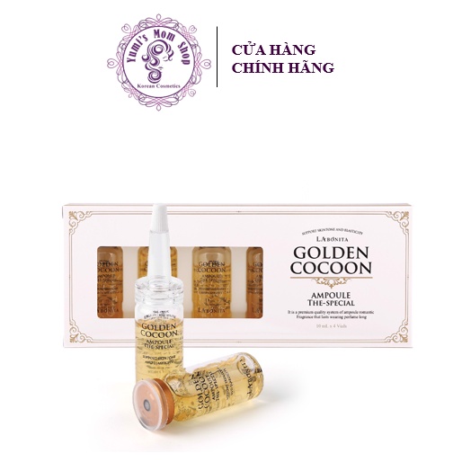 (Set 4 lọ) Tinh chất kén tằm vàng La Bonita Golden Cocoon Ampoule The-Special 10ml/lọ