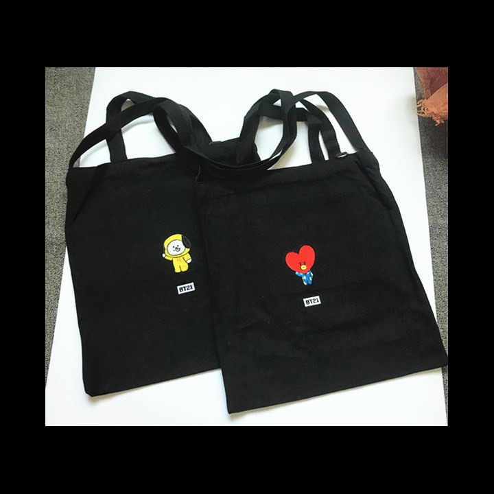 Túi tote bt 21 BTS cá tính thời trang túi vải ulzzang quà tặng xinh xắn dễ thương có quai đeo chéo