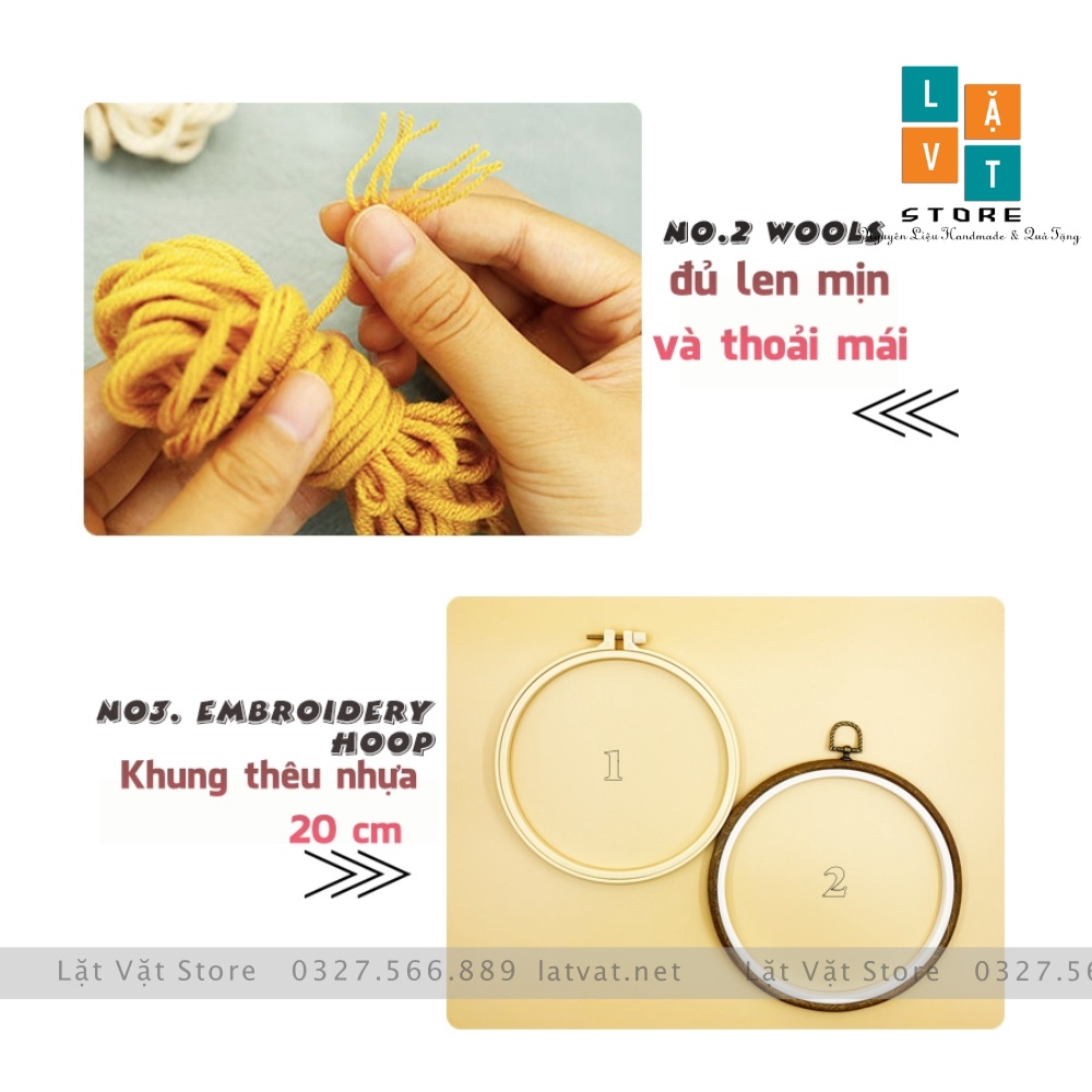 Bộ Len Xù Chuột Trà Sữa- Punch Needle Mouse - Có video hướng dẫn - Trang trí bày biện xin đẹp, decor chung cư, quà tặng