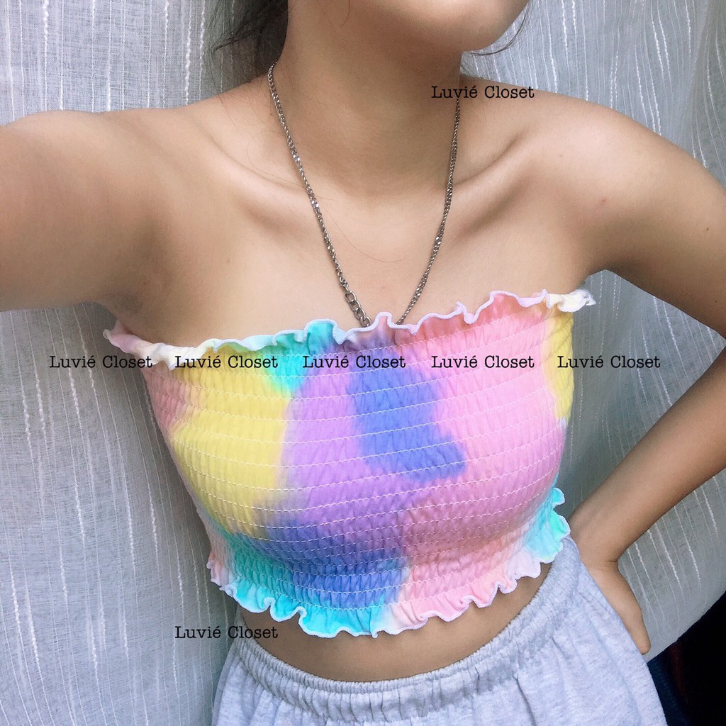 Áo Ống Loang Màu Trơn, Croptop Ngắn Nữ Ôm Body Siêu Hot