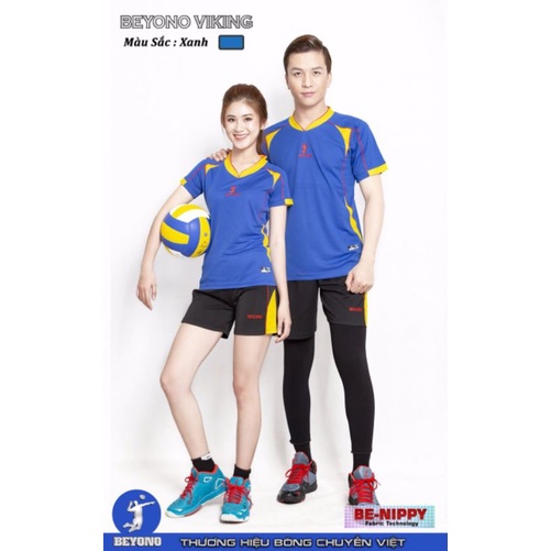 Bộ quần áo bóng chuyền nữ Beyono màu xanh coban