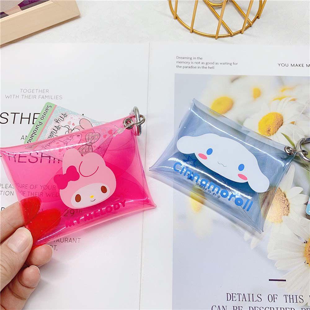 ELLSWORTH Túi PVC Trong Suốt Đựng Tiền Xu / Chìa Khóa In Hình Kuromi Dễ Thương Kèm Móc Khóa Tiện Dụng