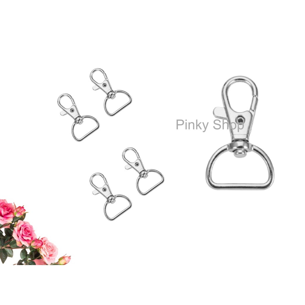 [ Giá sỉ ] Móc càng cua khóa càng cua màu bạc 2cm làm phụ kiện túi xách Pinky Shop mã MCCB4