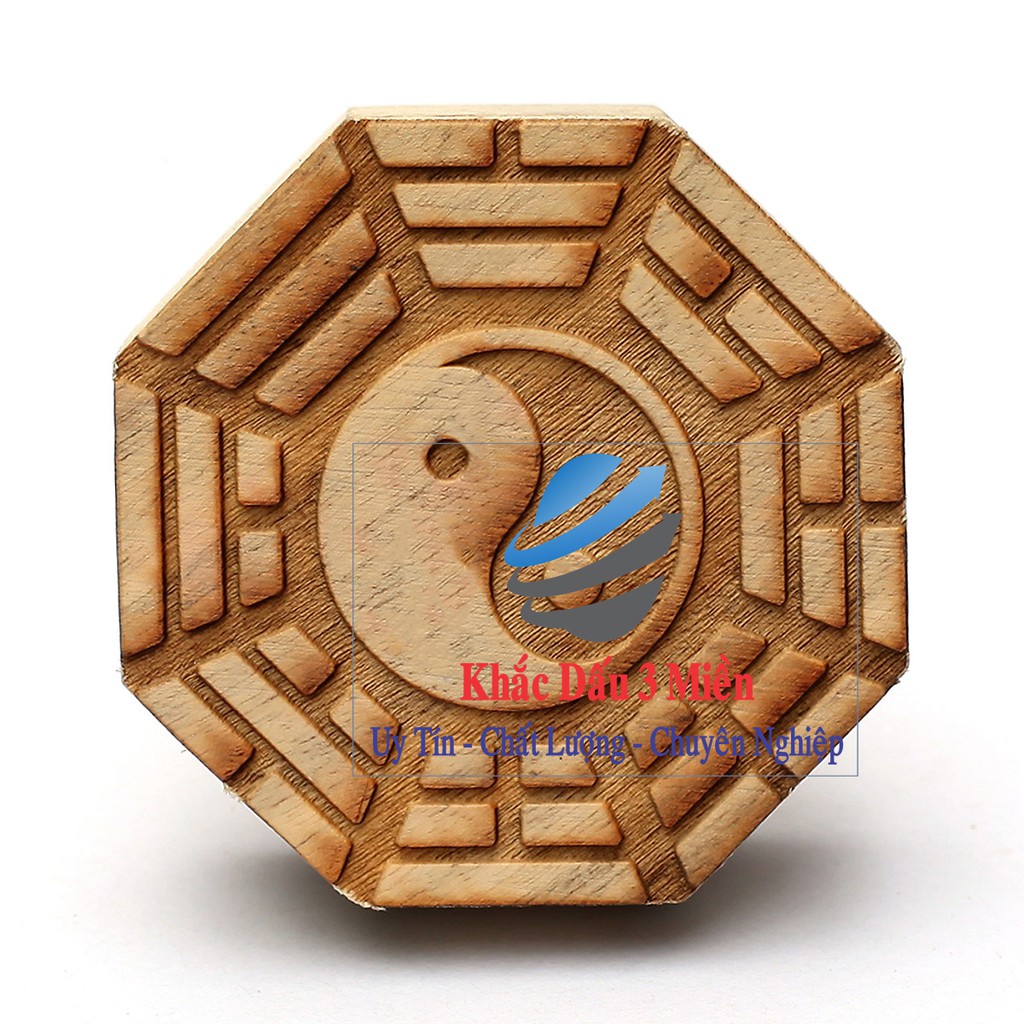 Dấu triện bát quái,con dấu bát quái,giá rẻ,sắc nét,sản phẩm từ gỗ