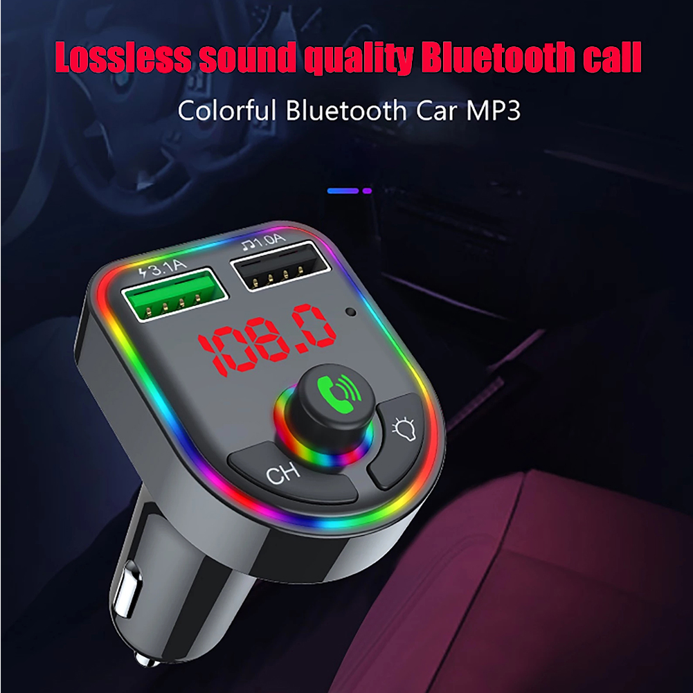 Bộ phát Bluetooth 5.0 FM Bộ thu âm thanh rảnh tay không dây Bộ sạc nhanh USB trên ô tô