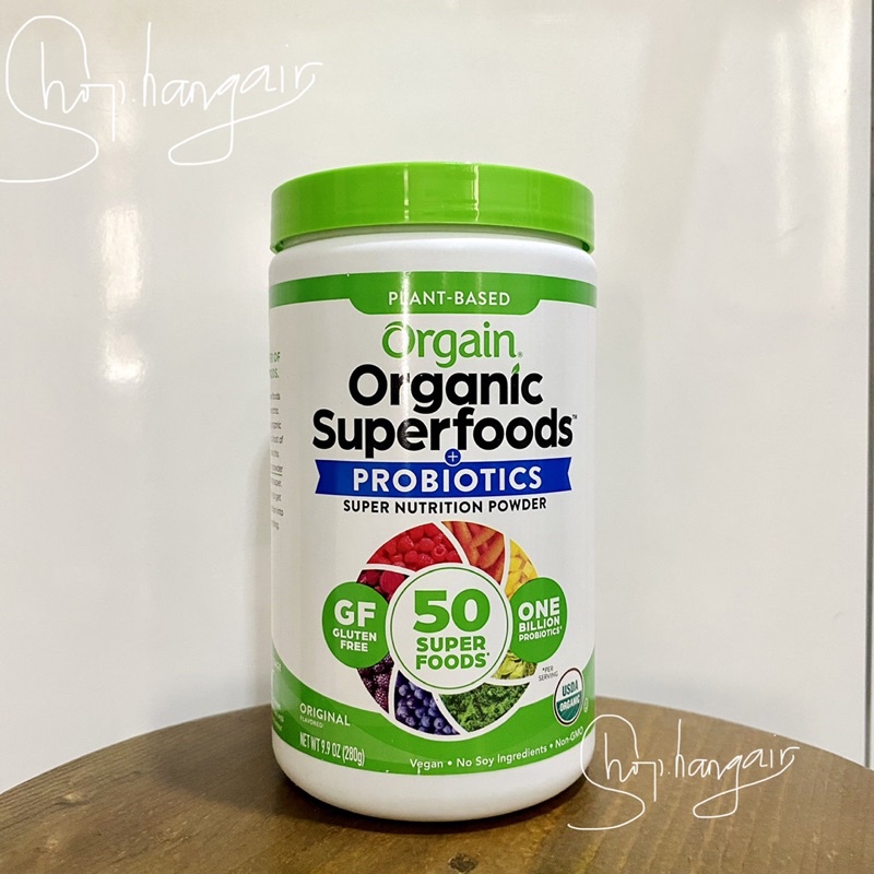 Bột siêu dinh dưỡng hỗ trợ tiêu hóa và miễn dịch Orgain Organic Superfoods Probiotics super nutrition original flavored