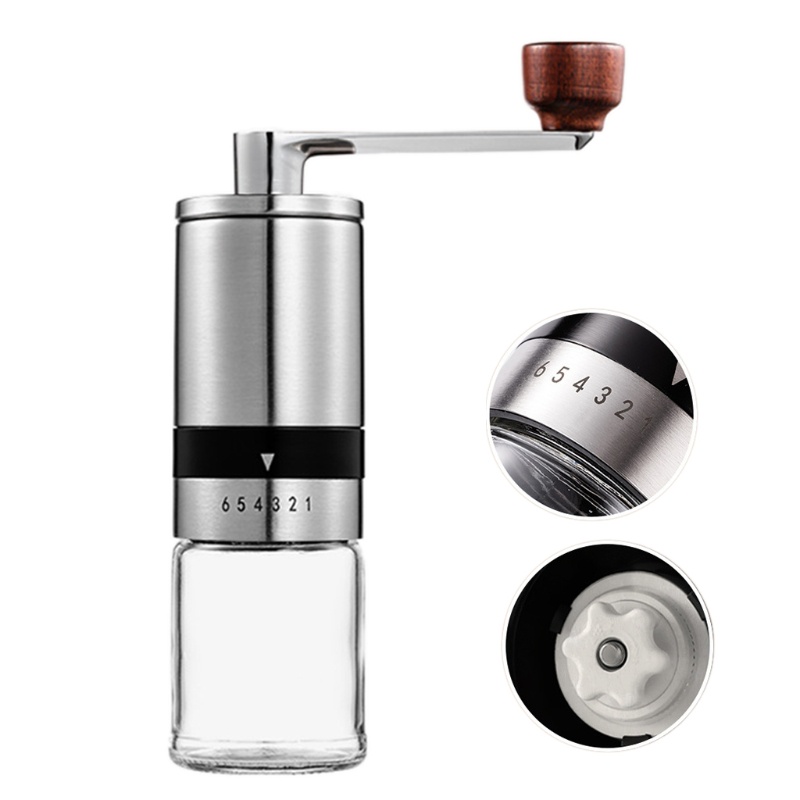 HSV Stainless Steel Hand Mill Portable Hand Crank Coffee Bean Grinders for Espresso