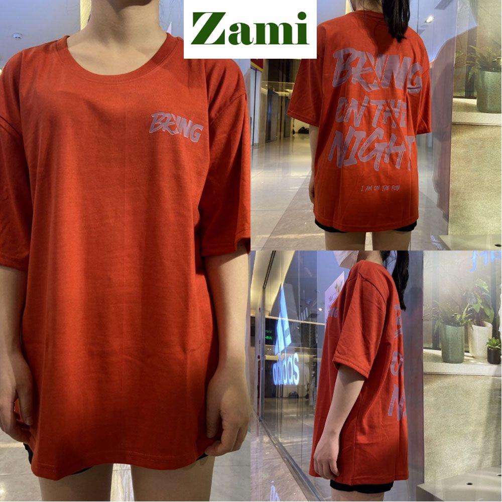 Áo Thun Nam Nữ Form Rộng Form Rộng Chất Cotton Oversize Giá Rẻ In Chữ Bring Style Ulzzang ZT18 Zami | BigBuy360 - bigbuy360.vn