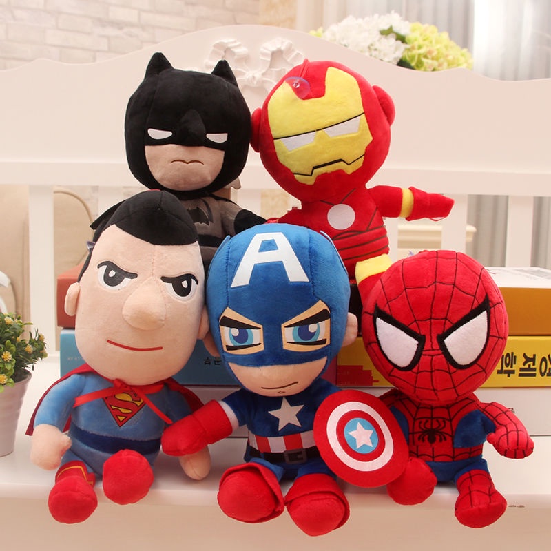 Búp bê Avengers Liên minh huyền thoại đồ chơi sang trọng Người nhện Người sắt Captain America Búp bê người dơi