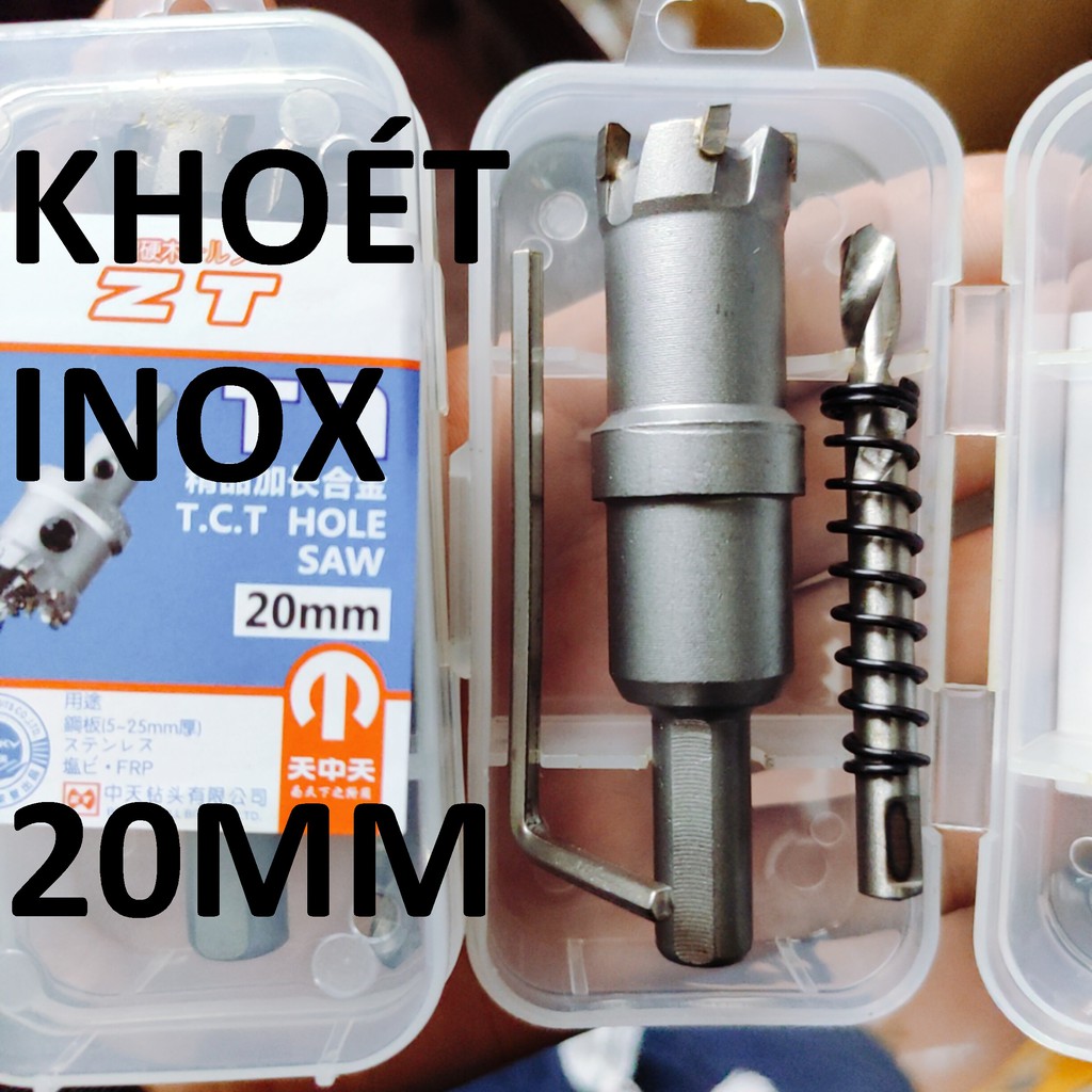 Mũi khoét inox 20 , sắt đầu hợp kim công nghệ Đức Loại 1, mũi khoét kim loại 20mm