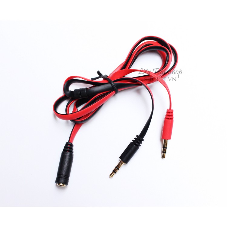 Cáp jack gộp audio và mic 2 vào 1 ra 3.5mm cáp chuyển tai nghe điện thoại cho máy tính PC