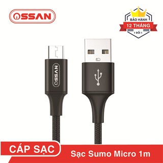 Cáp dù sạc nhanh ossan microusb dài 1m sumo-c1m100