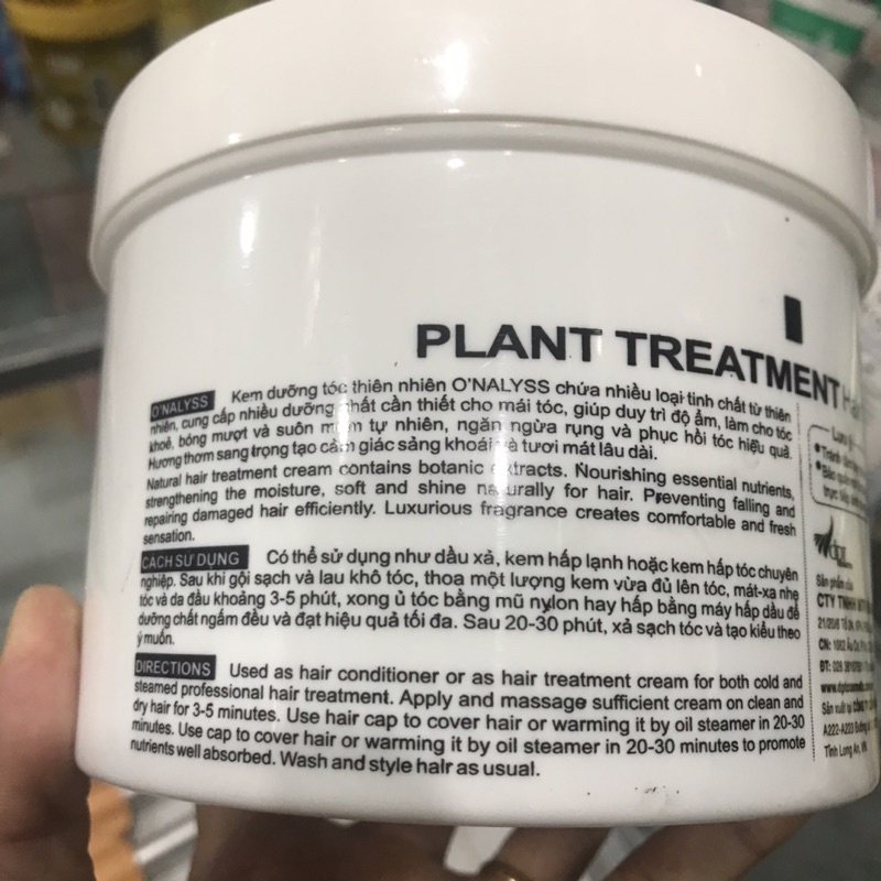 Kem Hấp Dầu O'nalyss Olive - Hũ1000g