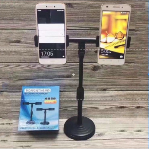 Sỉ) Giá Đỡ Kẹp Điện Thoại LiveStream, Giá Đỡ 2 Điện Thoại Livestream Để Bàn, Cây Live Stream Chuyên Nghiệp