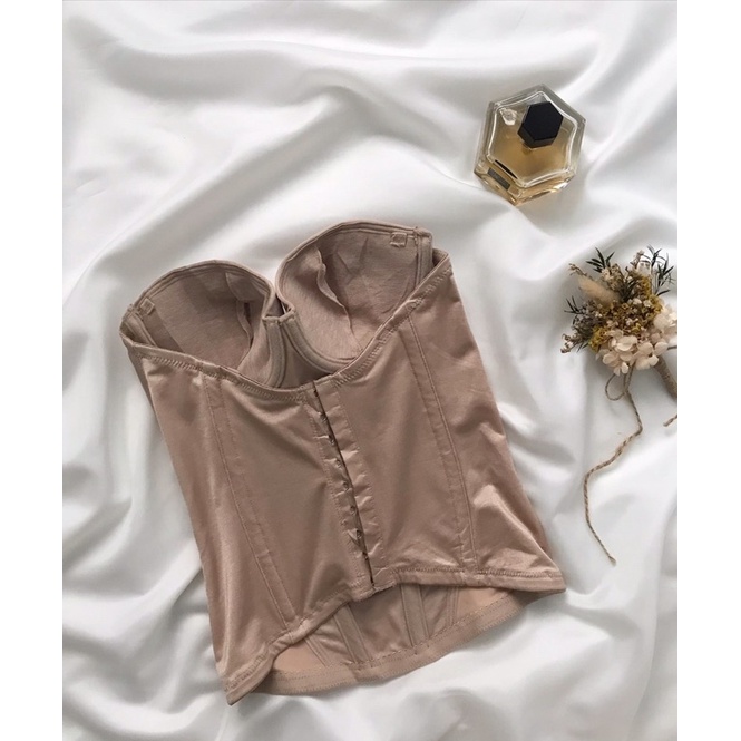 Áo corset nude cúp ngực 2hand