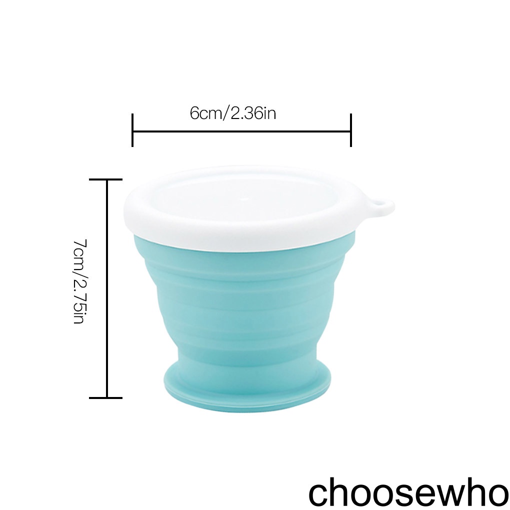 Cốc gấp silicone uống cà phê nhỏ gọn cho du lịch/ dùng ngoài trời màu xanh dương