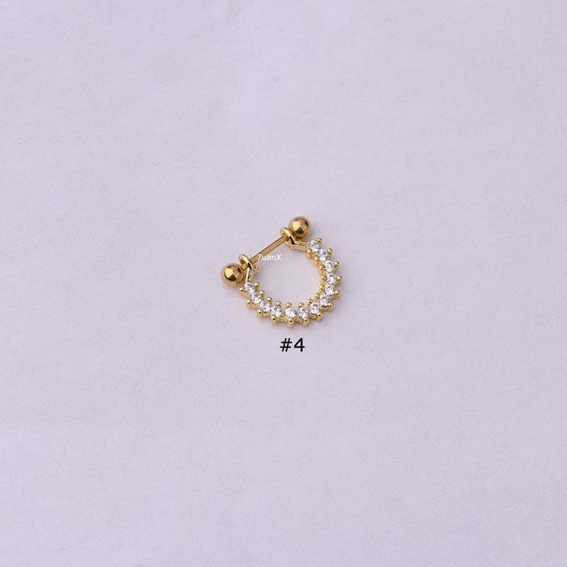 Khuyên tai dạng thanh tạ 8mm 20g bằng thép không gỉ đơn giản