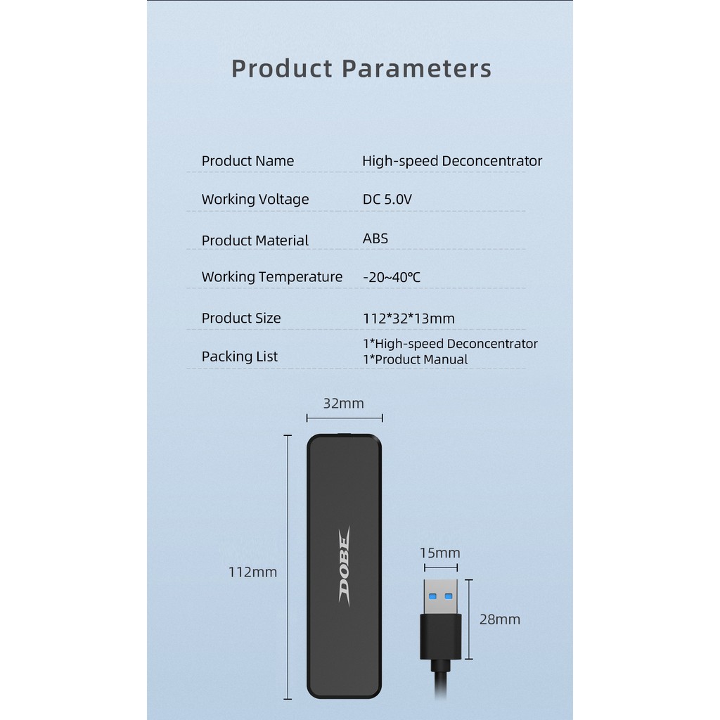 DOBE TY-0805 Hub chia usb 3.0 ra 4 cổng có nguồn type-c tốc độ cao