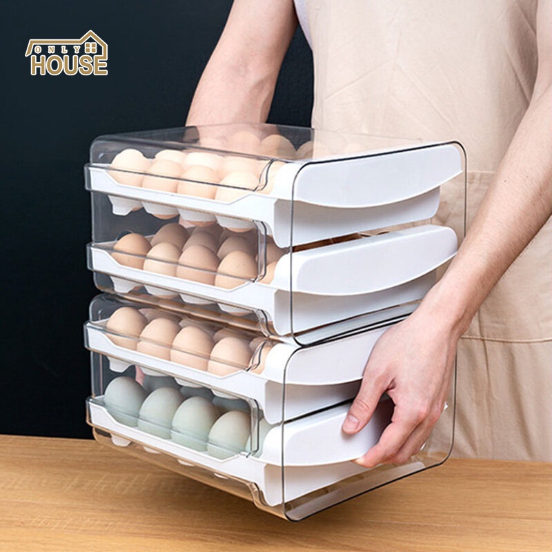 ONLY HOUSE Hộp Đựng Trứng Trong Suốt 40 Ô 32 Ngăn Tiện Dụng