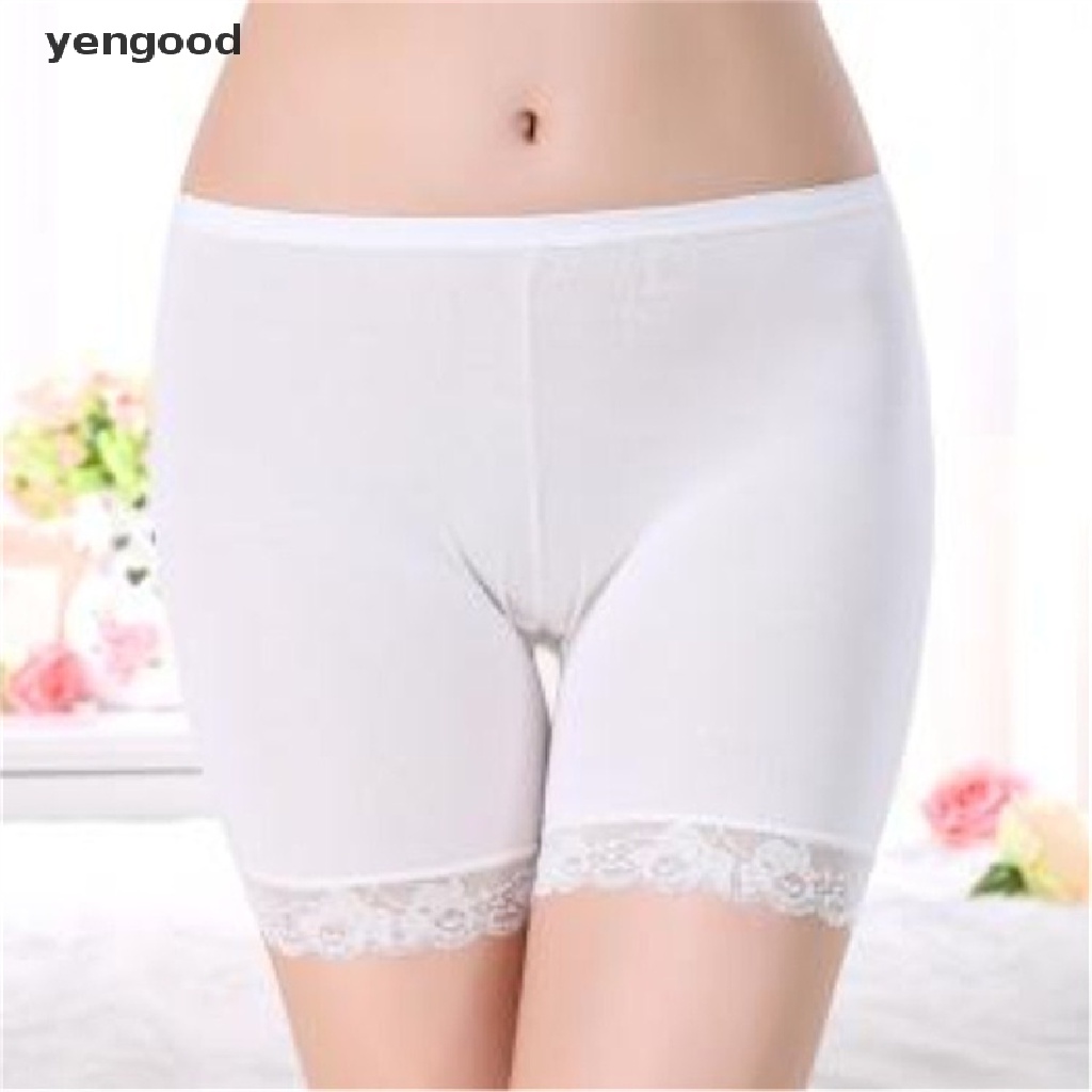 Quần Lót Boxer Ngắn Dáng Ôm Không Đường May Phối Ren Quyến Rũ Cho Nữ