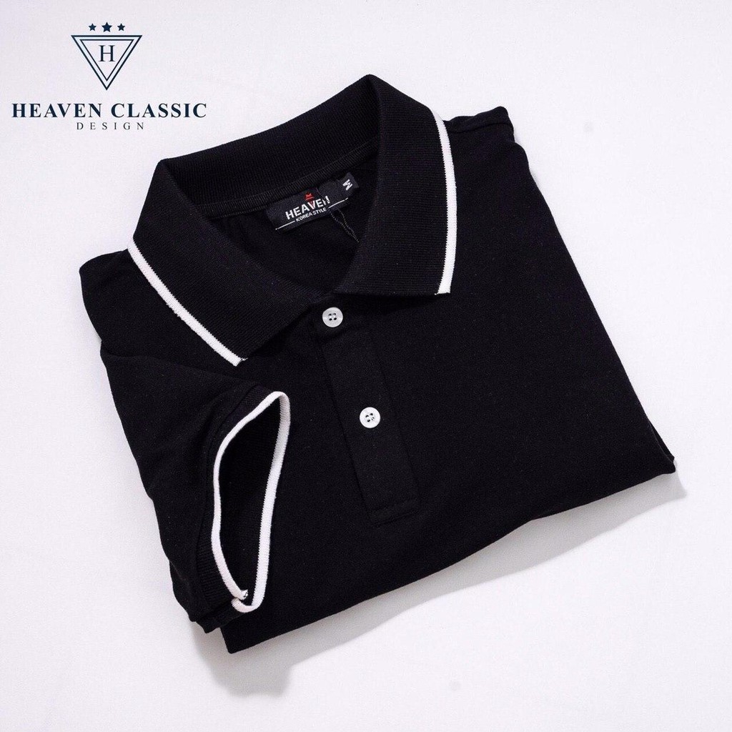 Áo polo nam nữ, áo phông nam cổ bẻ phối viền dệt sợi cotton cao cấp | BigBuy360 - bigbuy360.vn