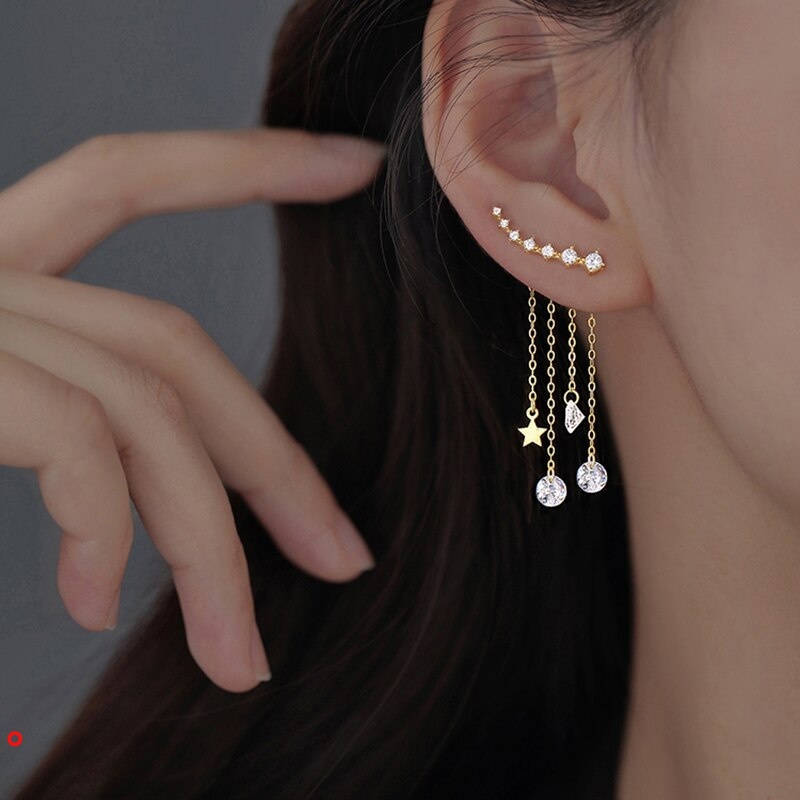 Đôi khuyên tai hình ngôi sao đính đá thời trang cho nữ