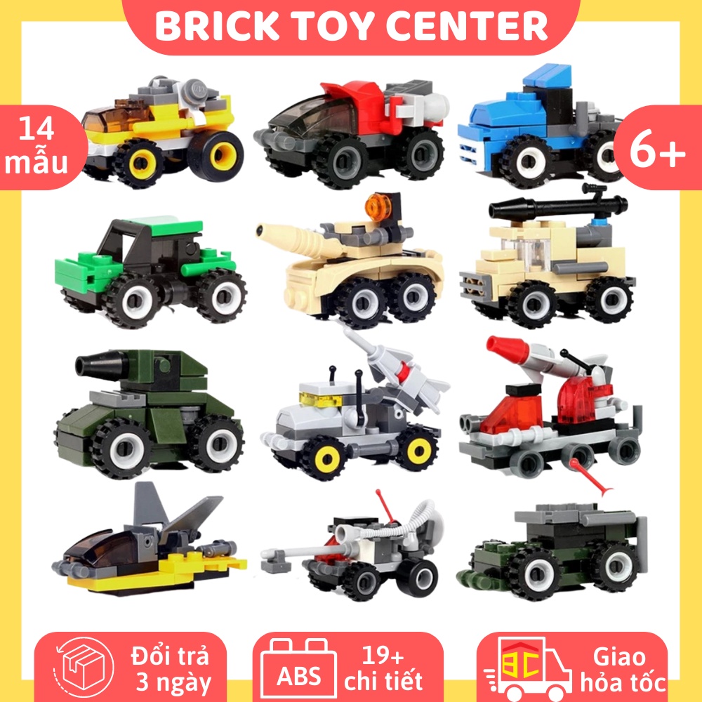 Đồ chơi xếp hình cho bé Kazi mô hình lắp ráp xe tăng máy bay các loại mini