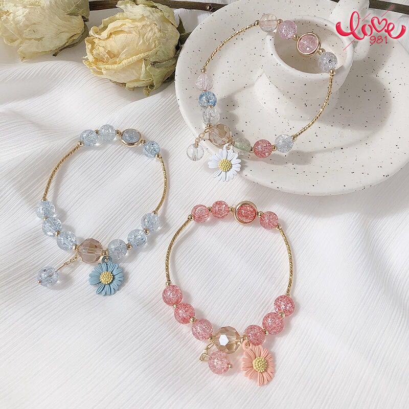 Vòng Tay Đính Hạt Pha Lê Hình Hoa Cúc Nhỏ Xinh Xắn Cho Nữ | BigBuy360 - bigbuy360.vn
