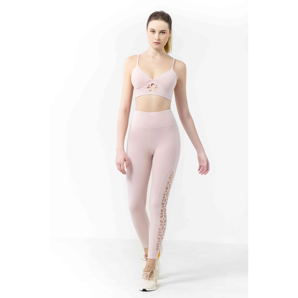 Set đồ tập yoga nữ thiết kế cao cấp AlisaS, áo bra thể thao co 2 dây quần lưng cao cắt laser độc đáo kèm mút nâng ngực
