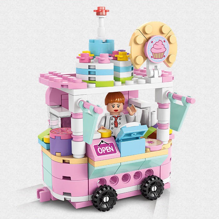 tương thích với các khối xây dựng Lego, chế độ xem đường phố, đồ ăn nhẹ lắp ráp chơi, trẻ em trai và gái