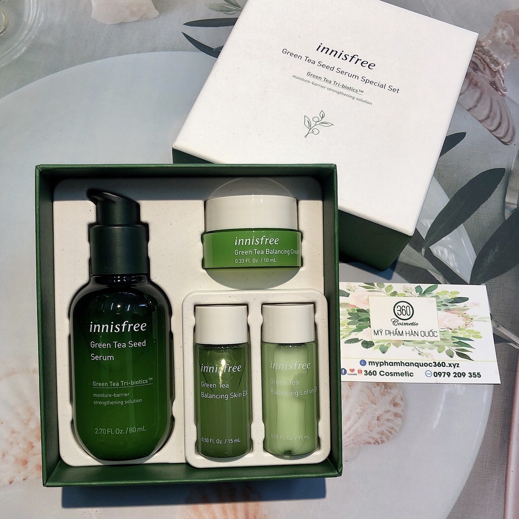 [HSD: 2024] Bộ Dưỡng Serum Trà Xanh Đặc Biệt Innisfree Special Gift Set [Green Tea Seed Serum]