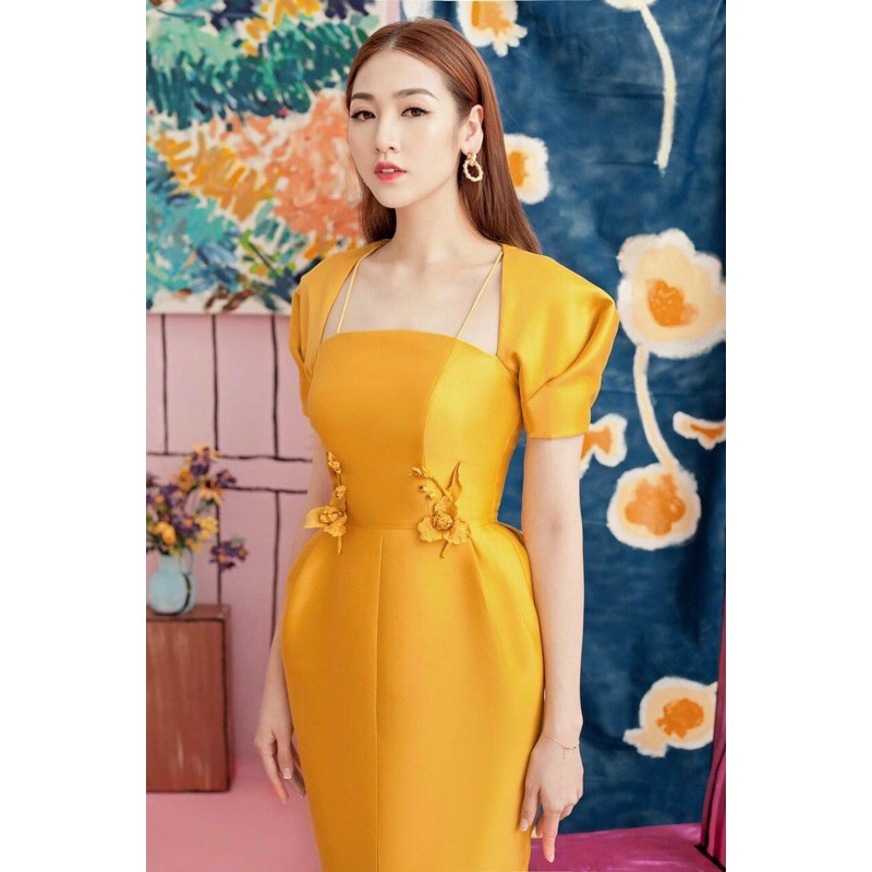 ĐẦM XỐP TAY PHỒNG ĐÍNH HOA