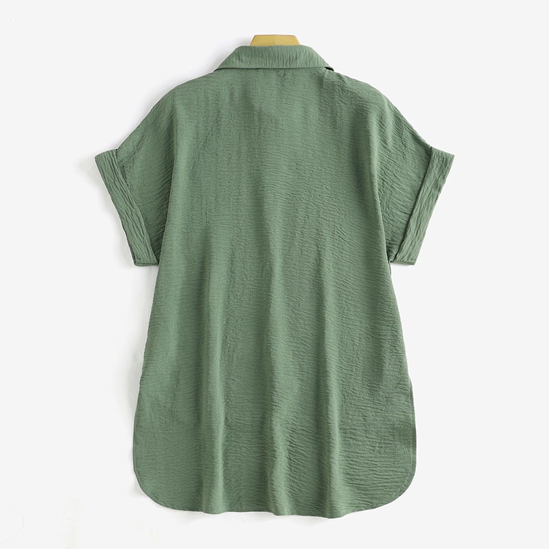 Áo sơ mi ZANZEA tay ngắn dáng rộng thời trang dành cho nữ