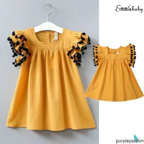 Đầm dự tiệc phối tua rua cho bé 1-6 tuổi