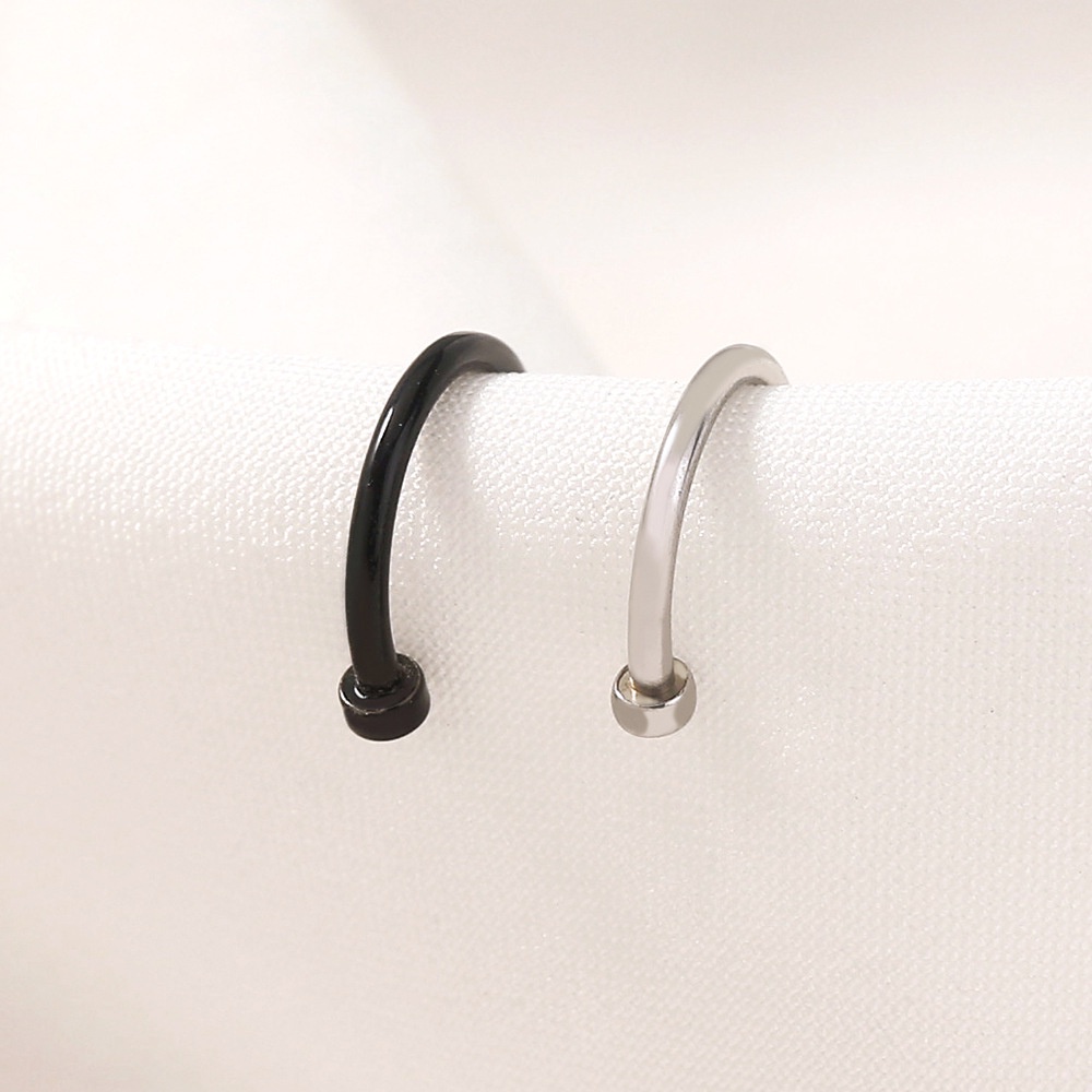 Khuyên Mũi Tròn Khuyên Môi Dáng Đinh Cong Thép Titan Không Gỉ