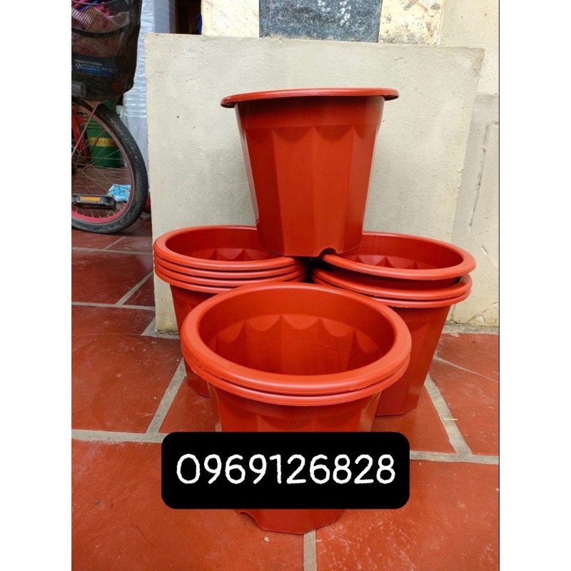 Chậu nhựa trồng cây, chậu ươm cây mầu nâu E 280,E300,E 320,E350 hàng công ty đẹp kỵ 23x20cm