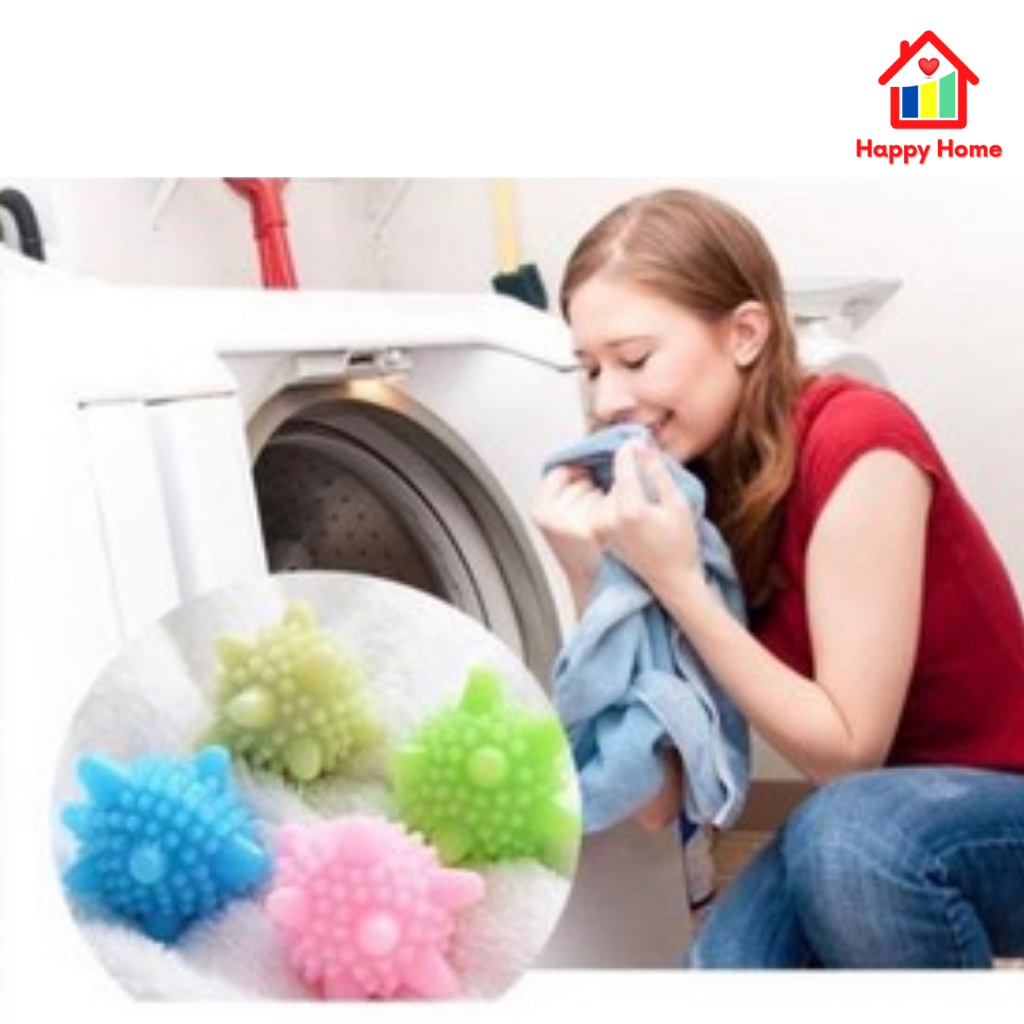 Viên giặt cầu gai làm sạch và mềm quần áo, đồ vải máy giặt Happy Home