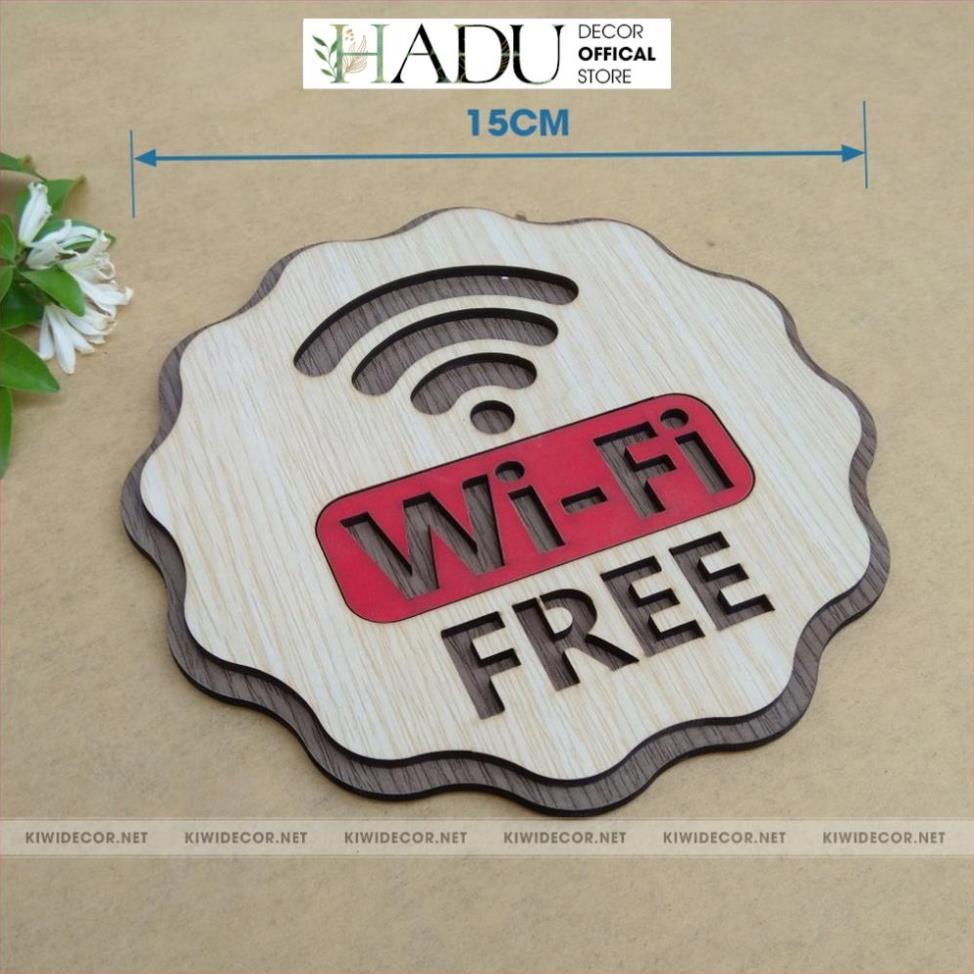 Bảng Tên Wifi Gỗ Decor Vintage, Free Wifi, Bảng Pass Wifi, Ghi Mật Khẩu Wifi, Thông tin wifi - HaduDecor