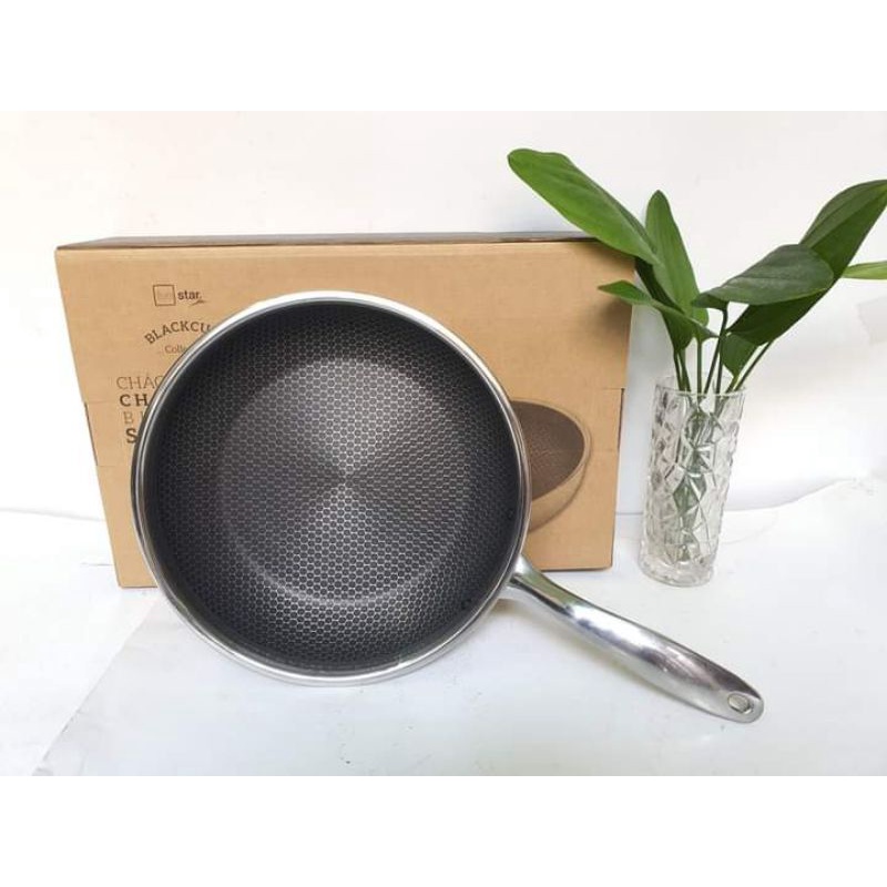 Chảo Chống Dính Fivestar Blackcube Sâu 3 đáy đúc liền inox 304 size 16/20/22/24/26/28CM Bảo Hành 5 năm