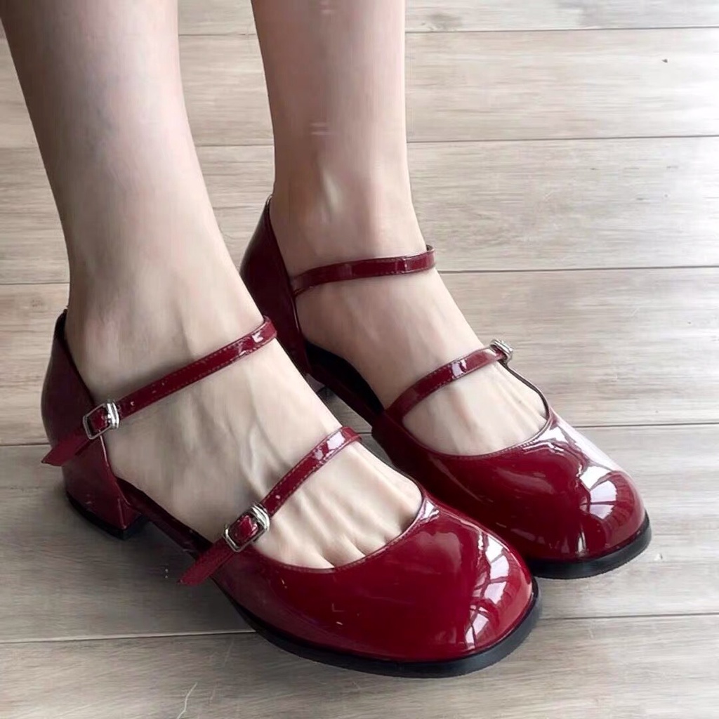 GIÀY LOLITA BAOTOU DA NỮ CAO GÓT VINTAGE KIỂU PHÁP