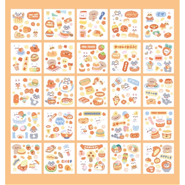 Sticker cute/Set 10 tấm sticker hình dán Little Cookie trang trí toploader sổ planner bullet journal Hàn Quốc Tẻn Tẻn