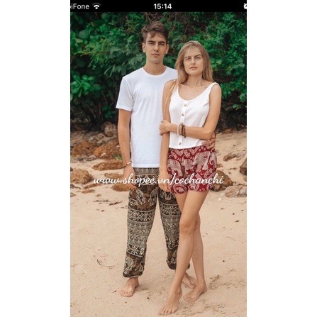 Quần thổ cẩm hoạ tiết voi 🐘 CÓ TÚI thích hợp nam và nữ mặc nhà đi phượt mát 😎