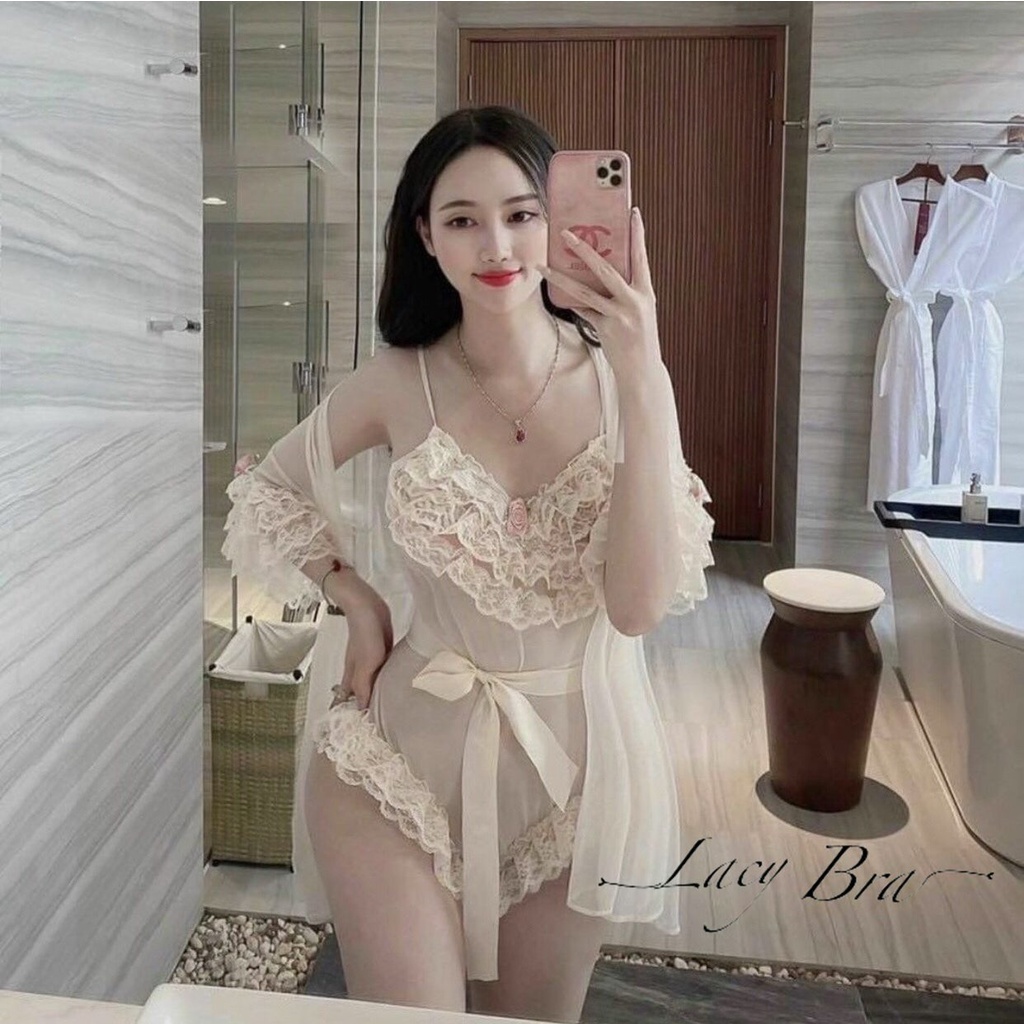 Bộ Body Liền Thân Ren Lưới Sexy Phối Ren Bèo Xinh Xắn Lacy Bra - S2 | BigBuy360 - bigbuy360.vn